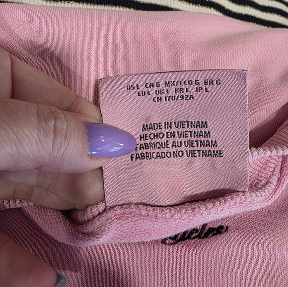 Juicy Couture X Forever 21 L Pink Sweatshirt Classic Crew Barbie Y2K Girlie - Picture 14 of 16